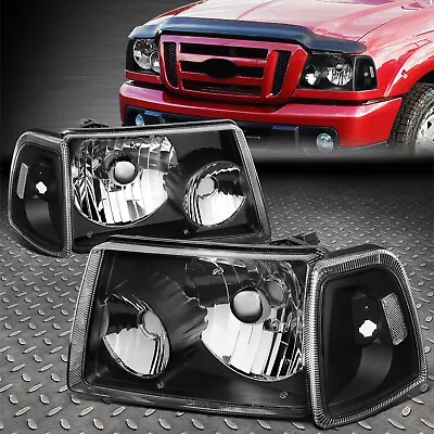 For 01-11 Ford Ranger Black Housing Clear Corner Headlight Replacement Headlamp • $67.88