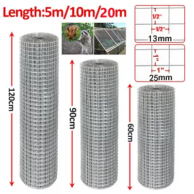 Galvanised Welded Wire Mesh 1 /1/2 Aviary Chicken Rabbit Run Garden Fencing UK • £31.99