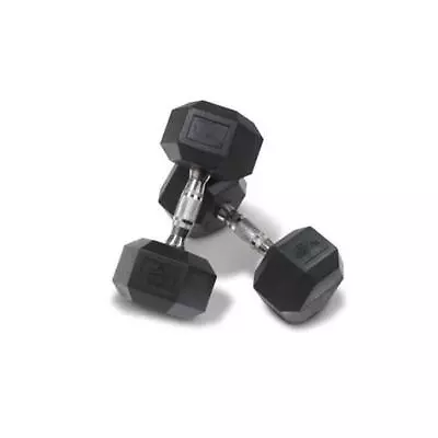 Pair Of 3kg Rubber Hex Dumbbells For Fitness Gym Training • $19.20