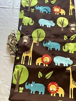 Monkey Fabric Shower Curtain Jungle Animals + Monkey Rings • $18.75