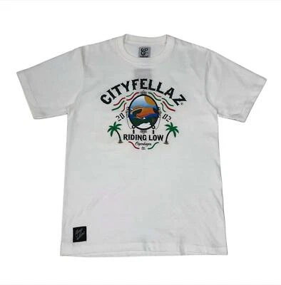 £12.99 • Buy City Fellaz Copenhagen 'Riding Low' Print White T-Shirt