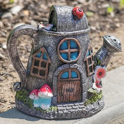 £12.95 • Buy Solar Powered Illuminated Fairy House Garden Ornament Watering Can LED Statue