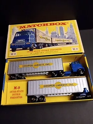 Matchbox M9-A Interstate Double Freighter  COOPER JARRETT  1962 Crisp Orig E Box • $295