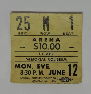 ELVIS CONCERT TICKET STUB FORT WAYNE RARE Madison Square June 1972 • $512.74