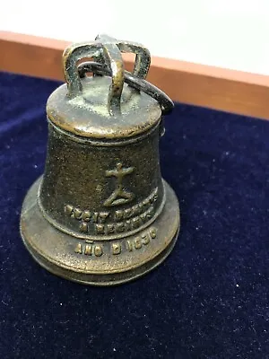 Vintage 1830 Bronze Bell Fecit Benitus A Recibus Ano D 1830 Latin Mission Cross  • $74.99