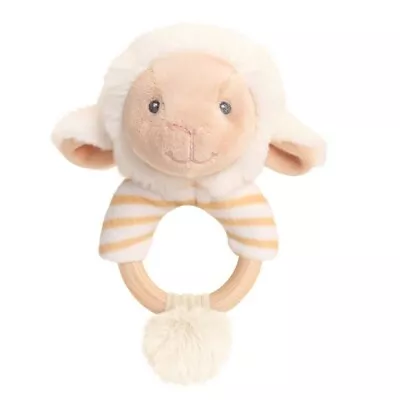 NEW Keeleco Keel Toys LullabyLamb Supersoft Ring Rattle 14cm • £12.34