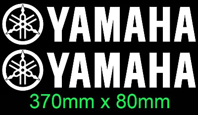 $12.99 • Buy Yamaha Pair Vinyl Cut Sticker Decals For Outboards Engine Cowl Bike 370mm X 80mm