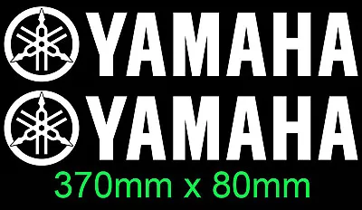 Yamaha Pair Vinyl Cut Sticker Decals For Outboards Engine Cowl Bike 370mm X 80mm • $12.99