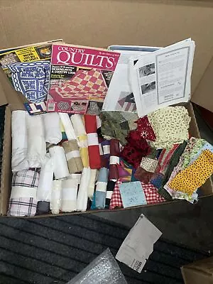 Quilting Scrap Fabric Lot Cut Squares Strips Sewn Blocks And More LOOK!! • $99