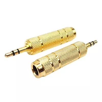 3.5mm To 6.35mm Stereo Audio Jack 1/8  Male To 1/4  Female Headphone Adapter • £2.76