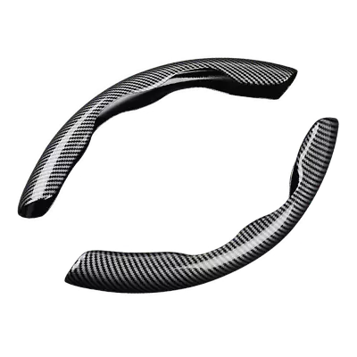 $18.99 • Buy 2x Glossy Carbon Fiber Car Steering Wheel Booster Cover Non-Slip Universal Parts