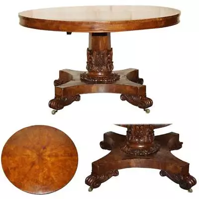 Sublime Circa 1840 Victorian Pollard Oak Hand Carved Centre Occasional Table • $6154.58