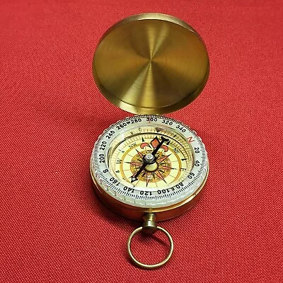 Portable Compass Fluorescence Flip Open Compass Brass • $12.95