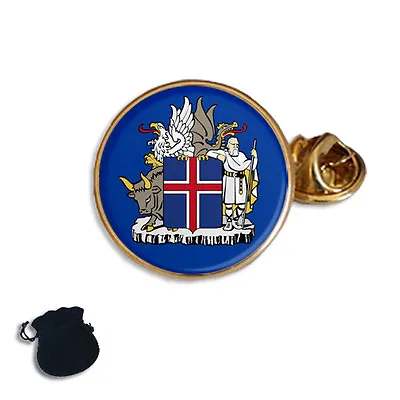 Iceland Coat Of Arms  Enamel Lapel Pin Badge Gift • £5.49