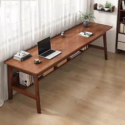 Wood Desk Mid Century Modern Walnut Home Office Writing Computer Desk 63 Inch  • $728.63