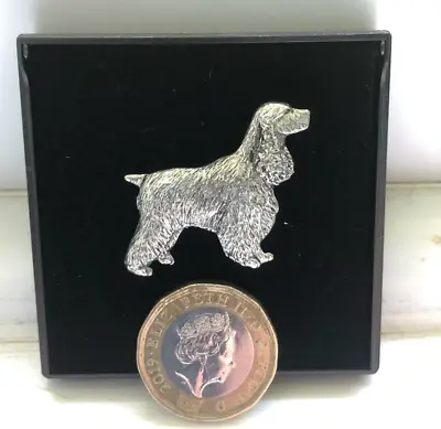 COCKER SPANIEL DOG PIN BADGE Real Pewter Made In UK Gift In Box • £5.99