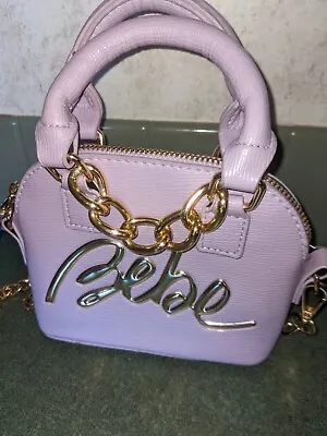 Bebe Handbag Purse Adjustable Crossbody Strap Lavender Chain 6.5X5X3 Zip Pocket  • $20