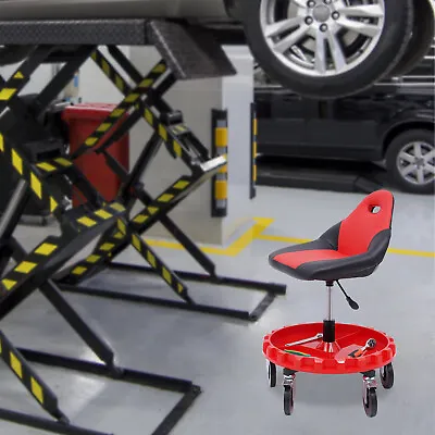 Shop Stool Adjustable Shop Garage Stool With Rolling Casters Storage Assistant • $125