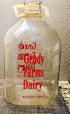 Vintage GRADY Farms Dairy WATERLOO Iowa IA Milk Bottle~~One  Gallon • $32.50