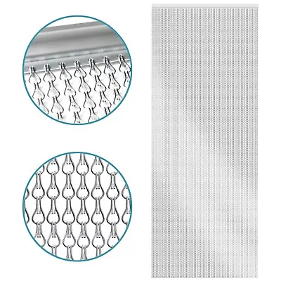 Aluminium Door Fly Screen Curtain Blind Commercial Metal Chain Homefront • £74.99