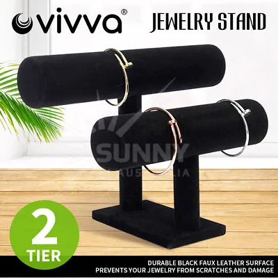 VIVVA 2-Tier Jewelry Stand Bracelet Holder Necklace Display Organizer Rack • $14.95