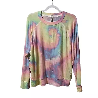 Pink By Victoria's Victorias Secret Tye Dye Pajama Sleepwear Long Sleeve Shirt L • $13.90