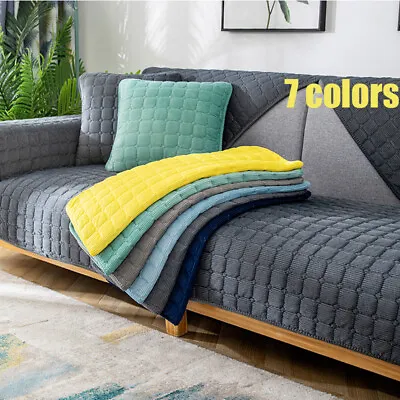 Thick Plush Sofa Covers Non-Slip Sofa Slipcovers Fuzzy Warm Velvet Sofa Cushion • £7.99