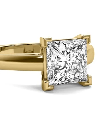 $6105 • Buy Earth Mined Solitaire V Prong 1.45 Ct VS1 I Princess Cut Diamond Engagement Ring
