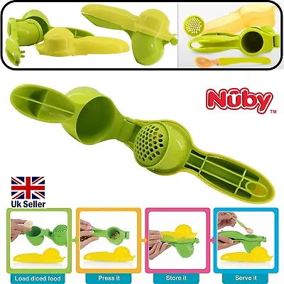 Nuby Food Masher Set Squeeze Fruit & Veggie Food Press Portable Baby Food Maker • £6.99