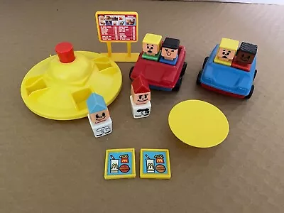 Vtg Playskool McDonald's Familiar Places Playset People Cars Merry Go Round (O13 • $40