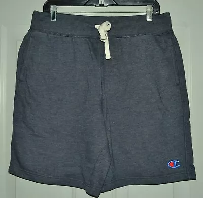 Mens Champions French Terry Shorts Sweats Large Navy Blue Ln 1368325 • $12