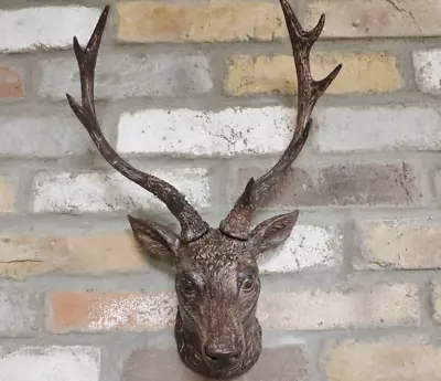 £31.89 • Buy Wall Mounted Stag Head Wall Plaque Decoration Deer Antler Animal Sculpture 47cm