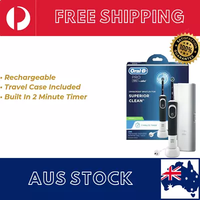 Oral-B PRO 100 CROSSACTION Rechargeable Electric Toothbrush Midnight Black NEW • $50.95