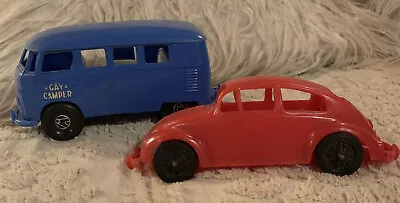 Vintage Gay Camper And VW Beetle (box 25) • $30