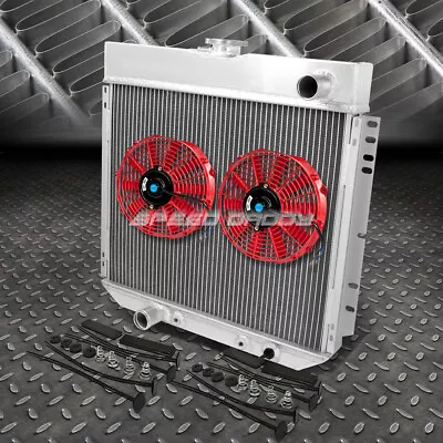 3-row Aluminum Radiator+2x 9  Fan Red For 69-70 Mustang/ford/mercury Pony Car • $121.88