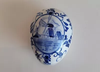 Vintage Delft Blue Hand Painted Egg  • $16