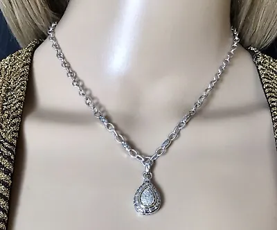 NWT Alwand Vahan 925 14k Gold Pave Diamond Teardrop Chunky Fancy Link Necklace • $299