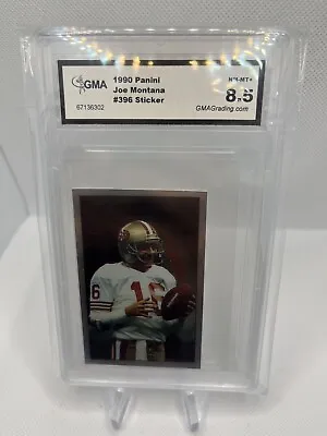 1990  Joe Montana  San Francisco 49ers FOIL Panini Sticker  #396 GMA 8.5 Graded • $25