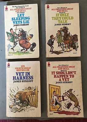 £7.99 • Buy 4 Vintage 70’s James Herriot Paperback Vet Books Thelwell Illustrated Covers Pan