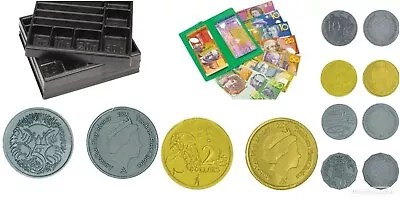 Student Cash Drawer & Australian Play Money Coins Maths Teacher Realistic Fake • $19.95