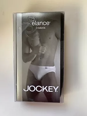 3 Pair Mens RARE Vintage Jockey RIBBED Elance Bikini Brief Sz M NEW Jamaica 2006 • $39.50