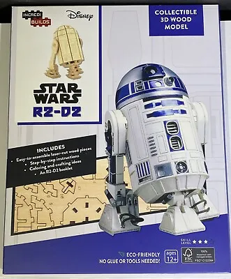 NIP Disney Star Wars R2-D2 Incredi Builds 3D Wood Collectible Model Kit NEW   • $6.50