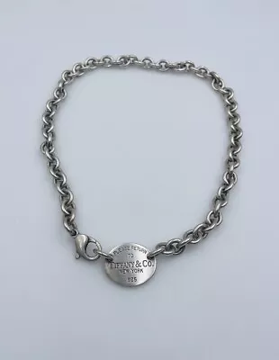 Tiffany & Co. Authentic Sterling Silver Please Return To New York Chain Necklace • $275