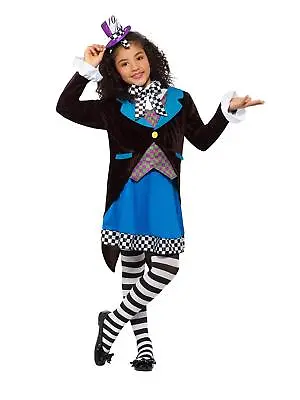 Little Miss Hatter Costume Girls Mad Fancy Dress Costume Smiffy's 49693S 4-6yr • £8.98