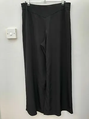 M & Co Size 14 Black Tux Lx Trousers Party BNWT RRP £32 Wide Leg Pallazo Evening • £10.99