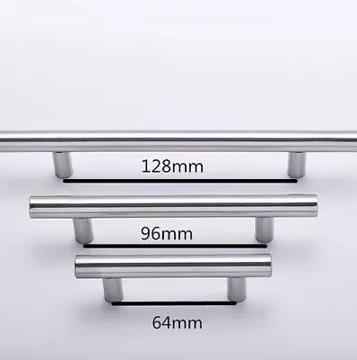 Kitchen Cabinet T Bar Handle Door Cupboard Drawer Chrome Knob Bar Brushed Pull • £1.65