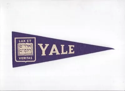 Vintage College Pennant Yale University Felt Banner Flag Mini 10 Inch • $21