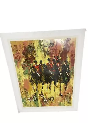 Large Mark King  The Hunt  Serigraph On Paper Foxes Horses Mid Century • $200