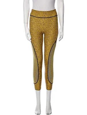 NWT Fendi Black Yellow Scribble Heart Cropped High Rise Leggings 40 S Small 4 • $299