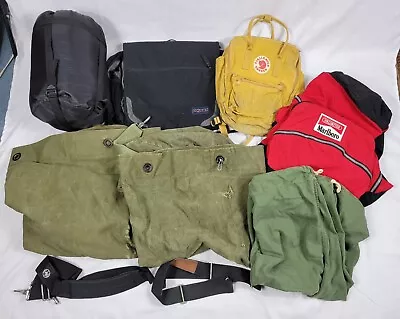 Lot Of 7 Mix Vintage US Military Duffel Bags Marlboro Jansport Kanken Backpacks • $39.99